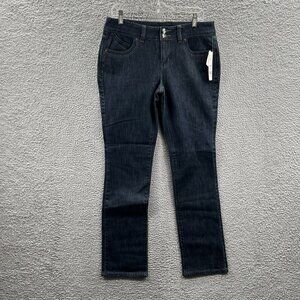 Elle Womens Jeans 10 Regular Indigo Blue Denim Mid Rise Pockets Stretch NWT‎